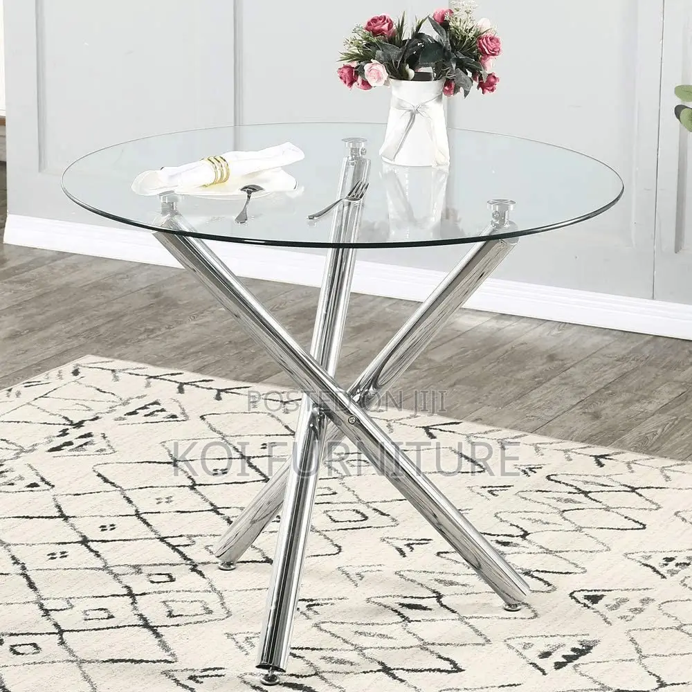 Dining Table : Modern Round Glass Dining Table