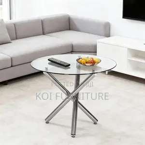Dining Table : Modern Round Glass Dining Table