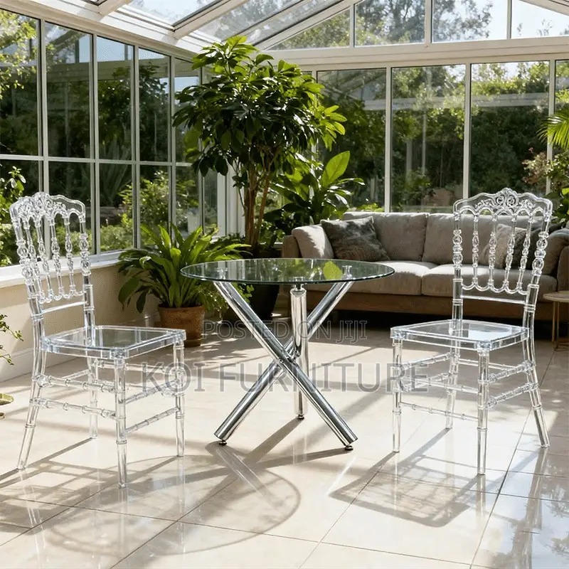 Dining Table : Modern Round Glass Dining Table
