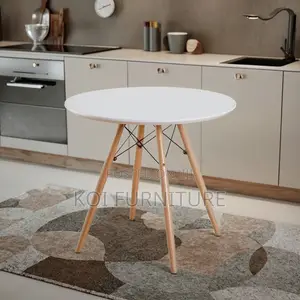 Dining Table : White MDF Dining Table