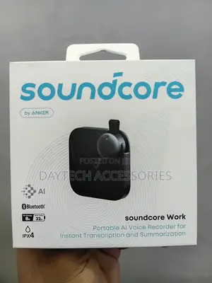 Soundcore Work by Anker Coin-Sized AI Voice Recorder 8GB MFi-Certified