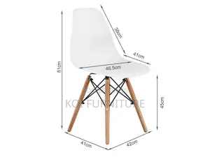 Dining Chair : White Eames-Style Dining Chair