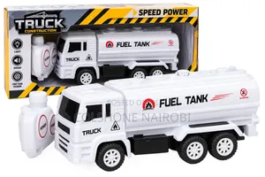 White Toy Fuel Tanker Truck – Speed Power Construction Vehicle