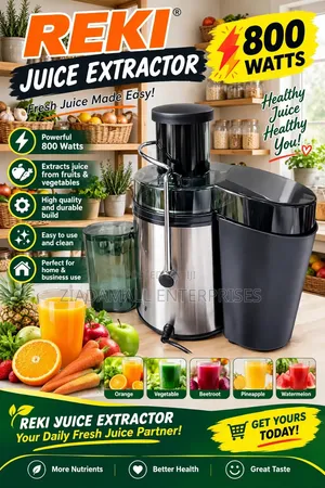 Reki Juice Extractor - 800 Watts - Stainless - New