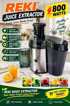 Reki Juice Extractor - 800 Watts - Stainless - New