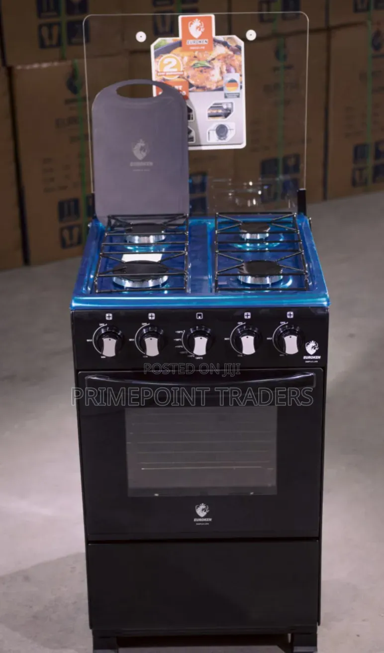 Euroken 50×55 All Gas Standing Cooker – Auto Ignition & 55L Oven