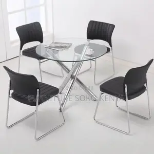 Dining Table : Modern Round Glass Dining Table