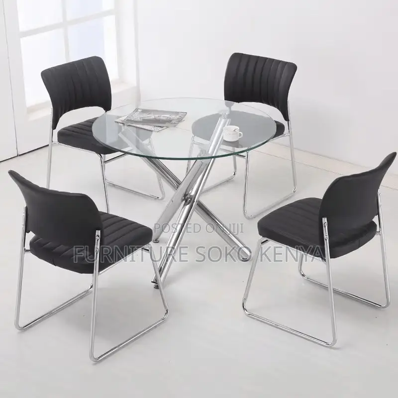 Dining Table : Modern Round Glass Dining Table