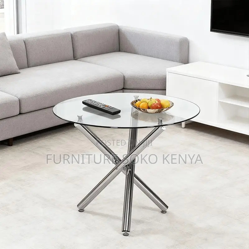 Dining Table : Modern Round Glass Dining Table