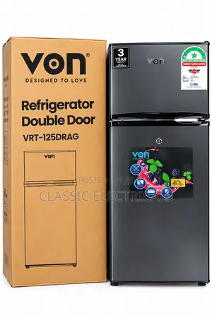 Von Double Door 125l Fridge
