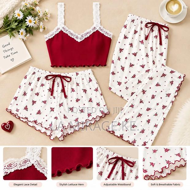 3 PC Print Pajamas Set - main view