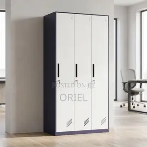 Office Cabinet : 3-Straight Steel Doors Storage Cabinet