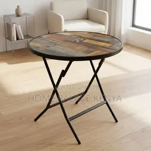 Dining Table; Round MDG Top Foldable Dining Table