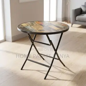 Dining Table; Round MDG Top Foldable Dining Table