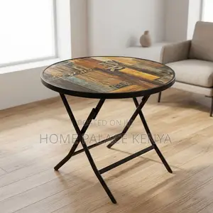Dining Table; Round MDG Top Foldable Dining Table