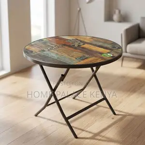 Dining Table; Round MDG Top Foldable Dining Table