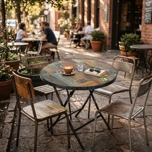 Dining Table; Round MDG Top Foldable Dining Table