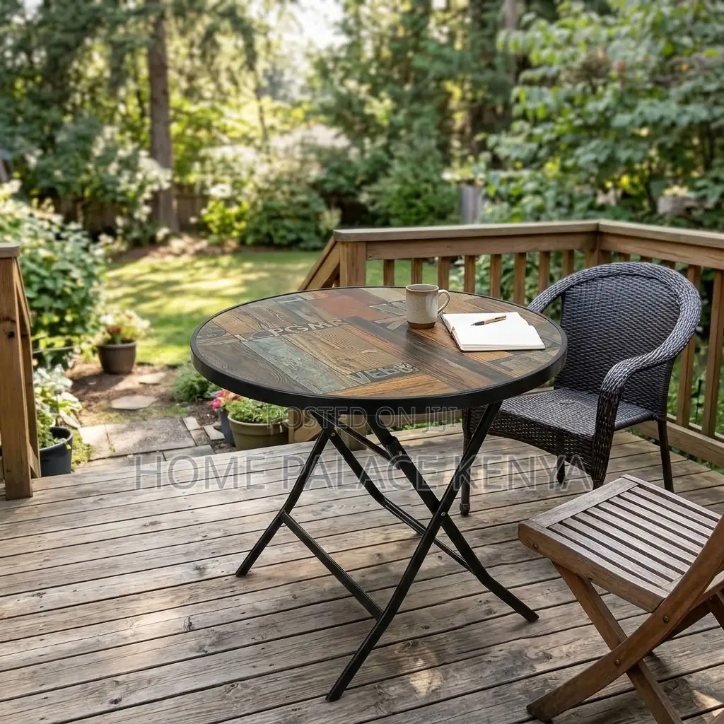 Dining Table; Round MDG Top Foldable Dining Table