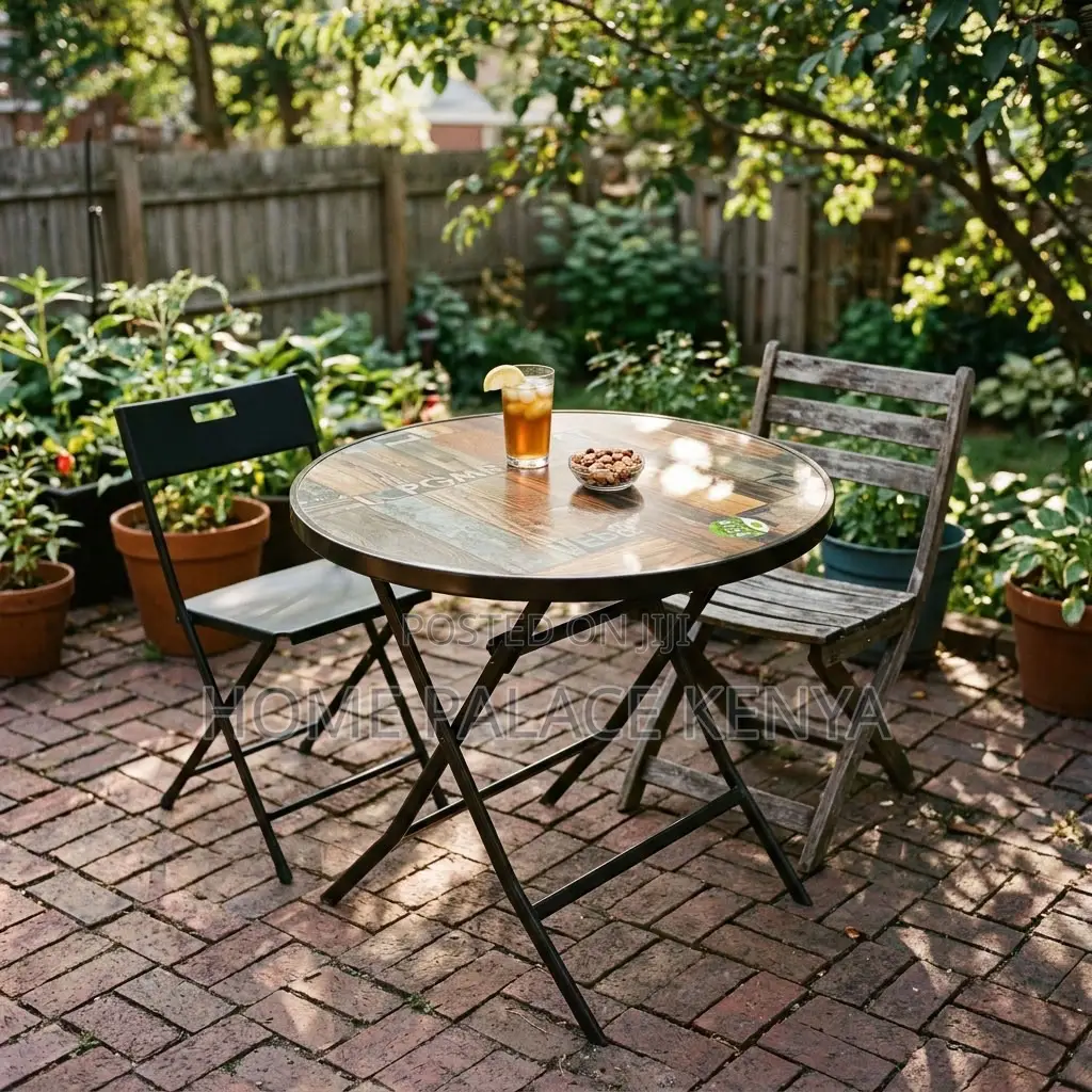 Dining Table; Round MDG Top Foldable Dining Table
