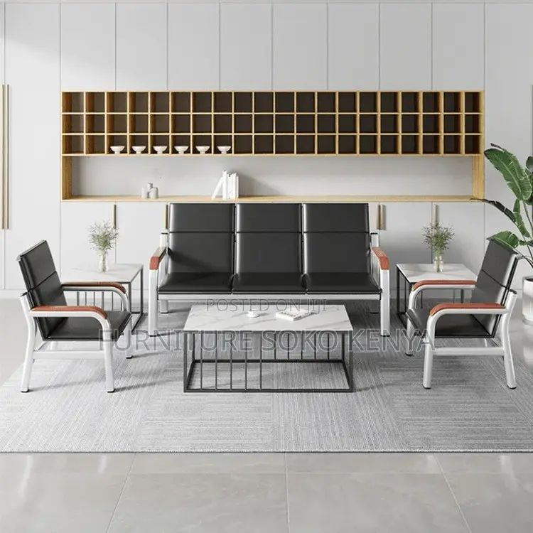 Sofa Set : 5-Seater Office Leather Sofa Set