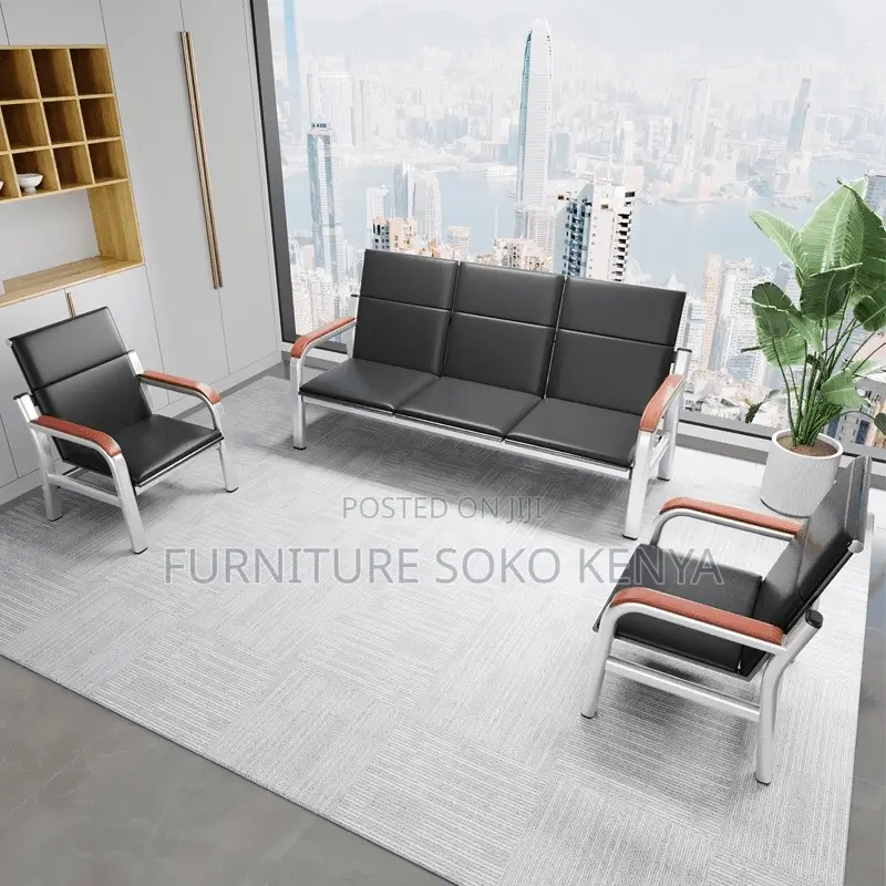Sofa Set : 5-Seater Office Leather Sofa Set