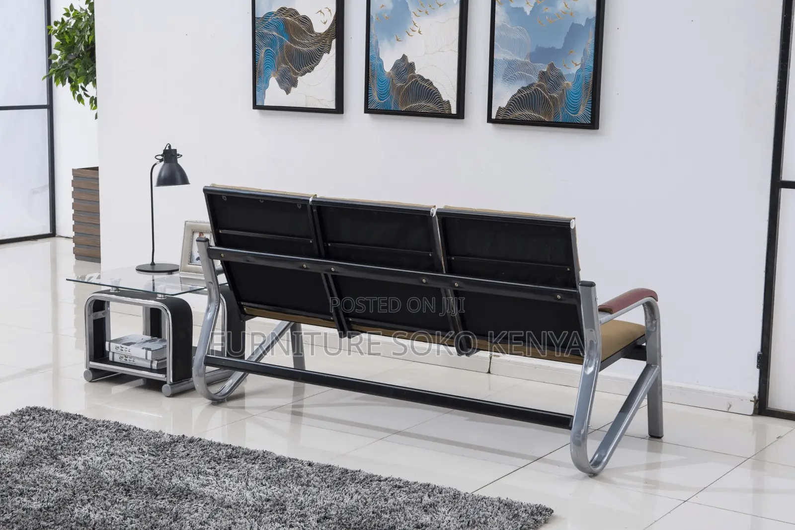 Sofa Set : 5-Seater Office Leather Sofa Set