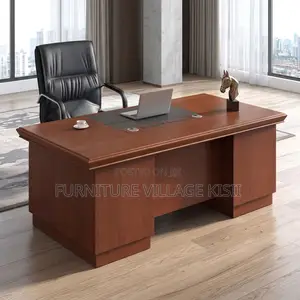 1800mm Mahogany Finish Office Desk- WTH Drawers