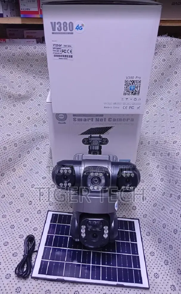 V380 Pro VTS-28 Tripple Lens 4g Connectivity Solar Panel Powered
