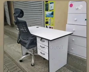 Office Desk With Swivel Mesh Chair