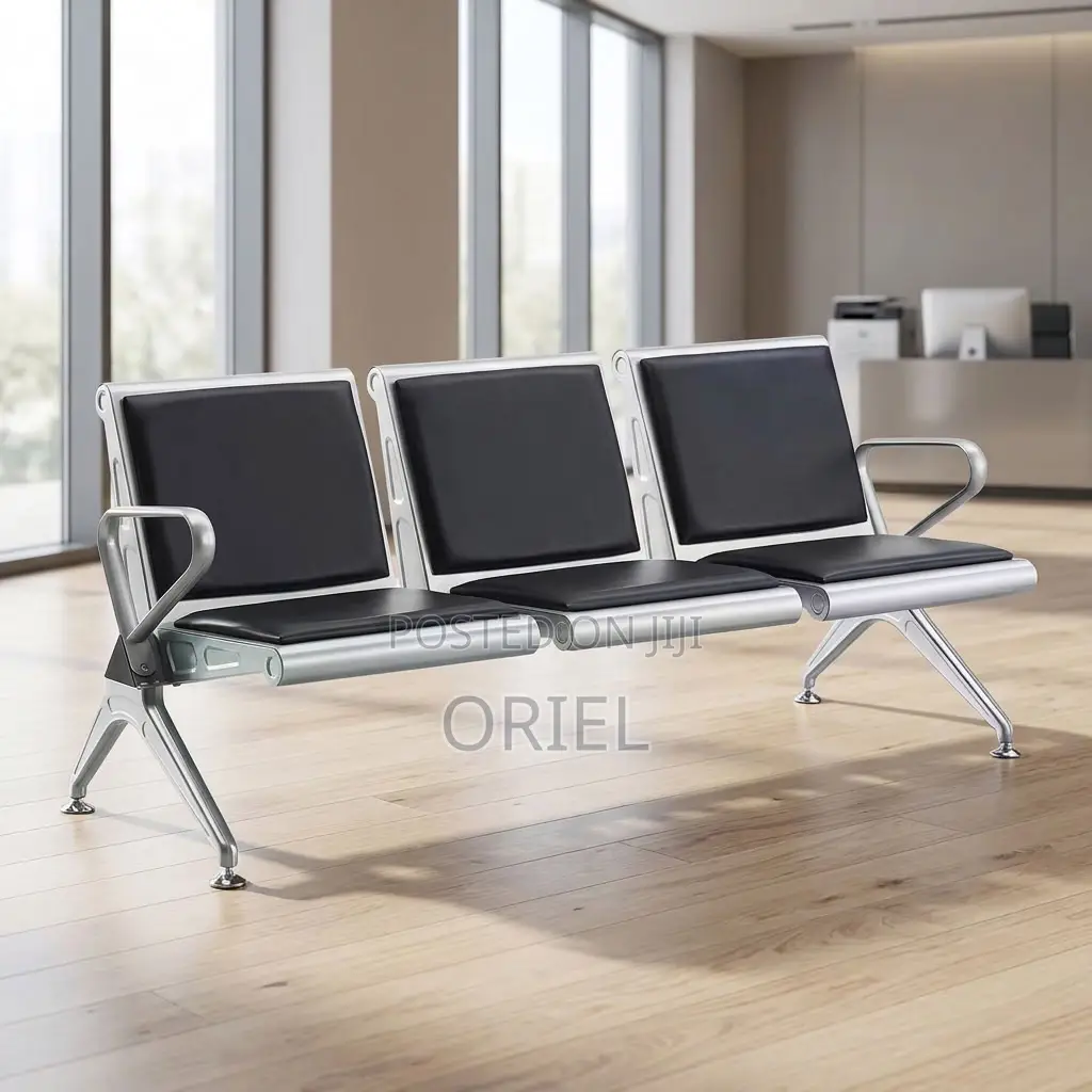 3-Seater Reception Bench – Modern Office Waiting Room Seating