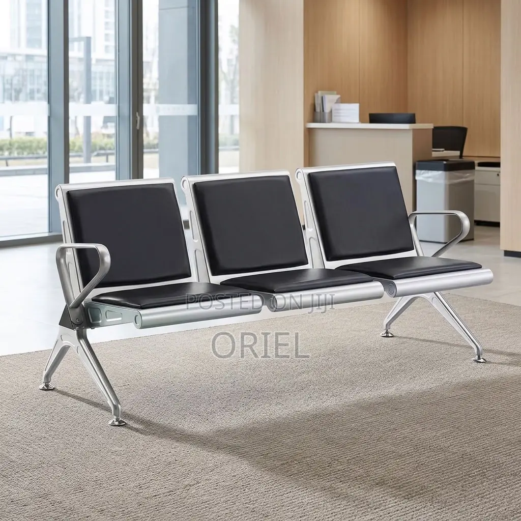 3-Seater Reception Bench – Modern Office Waiting Room Seating