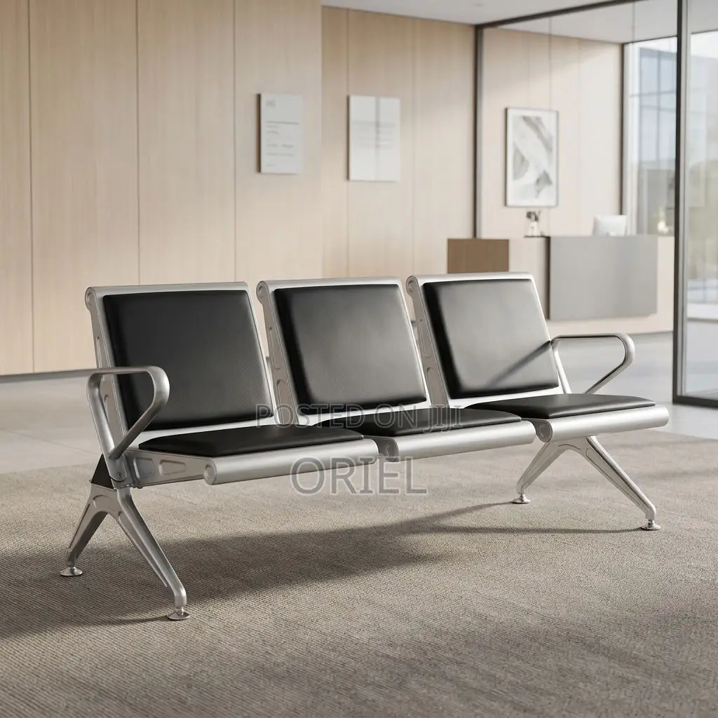 3-Seater Reception Bench – Modern Office Waiting Room Seating