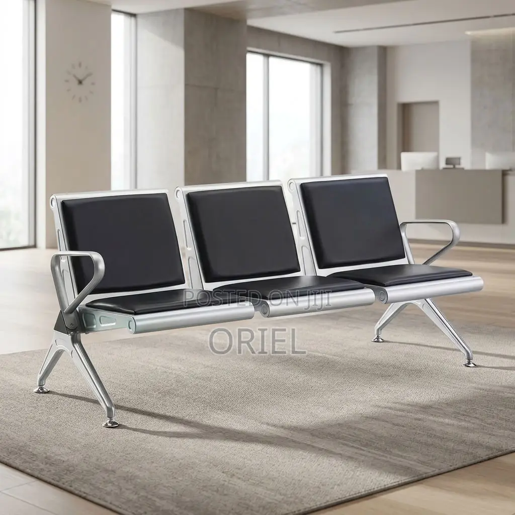 3-Seater Reception Bench – Modern Office Waiting Room Seating