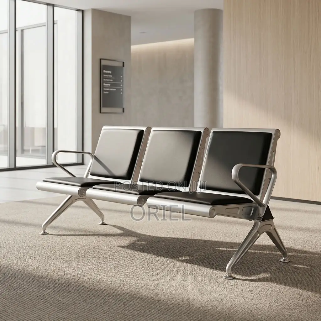 3-Seater Reception Bench – Modern Office Waiting Room Seating