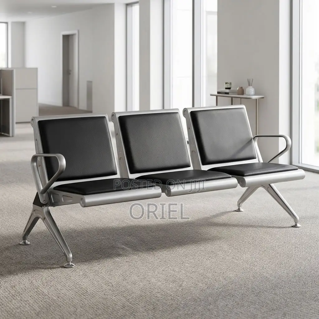 3-Seater Reception Bench – Modern Office Waiting Room Seating