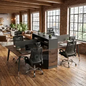4-Way Office Workstation Desk – Modern Shared Desk for Teams