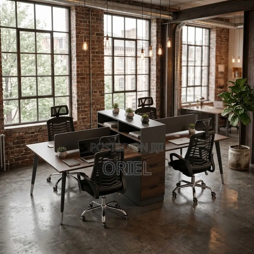 4-Way Office Workstation Desk – Modern Shared Desk for Teams