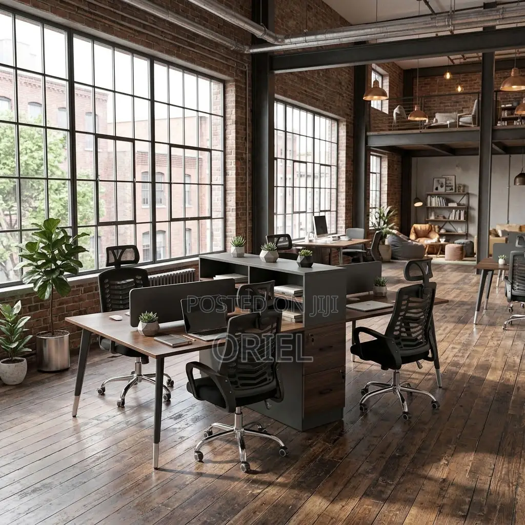 4-Way Office Workstation Desk – Modern Shared Desk for Teams
