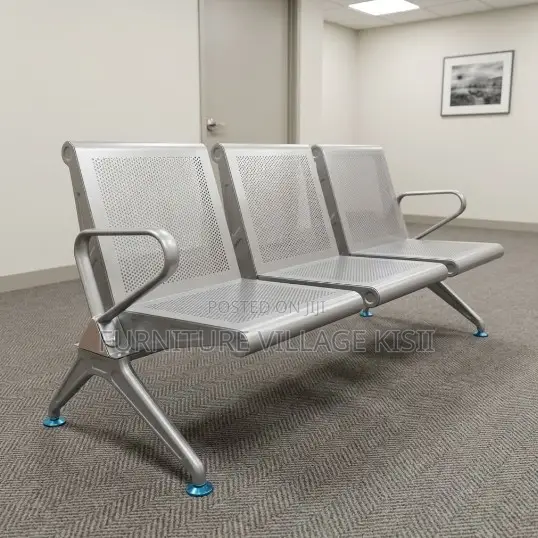 Full Metallic Non Padded Waiting Bench