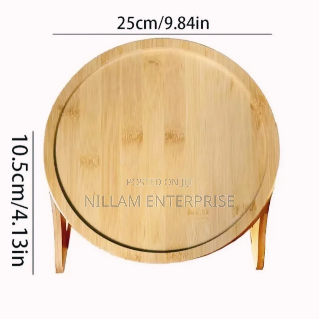 Round Bamboo Multifunctional Portable Sofa Tray.*