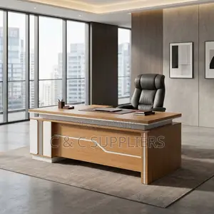 1.8M Brown Imported L-Shaped Desk