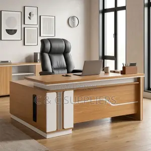 1.8M Brown Imported L-Shaped Desk