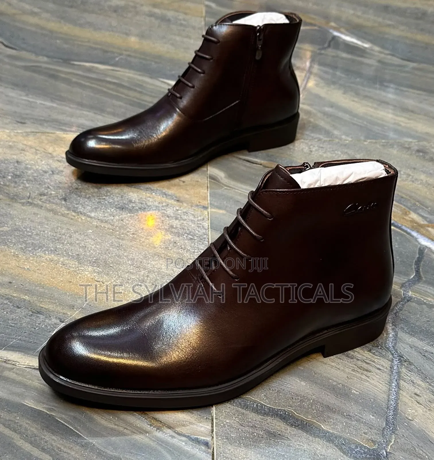 q Quality Clarks Formal Cause Leather Boots