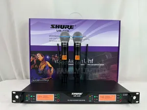 Shure UR-24D Dual Channel UHF Wireless Microphone System.