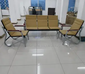 5-Seater Leather Office Reception Sofa Set