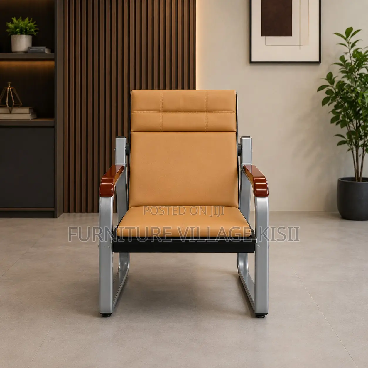 5-Seater Leather Office Reception Sofa Set