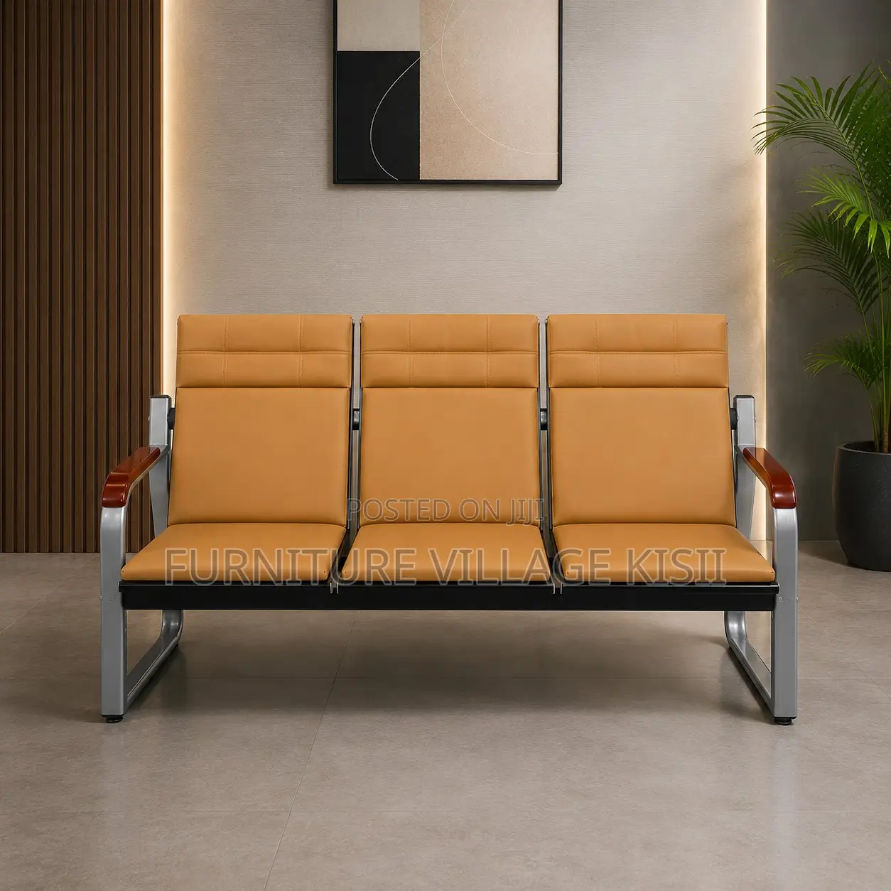 5-Seater Leather Office Reception Sofa Set