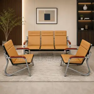 5-Seater Leather Office Reception Sofa Set