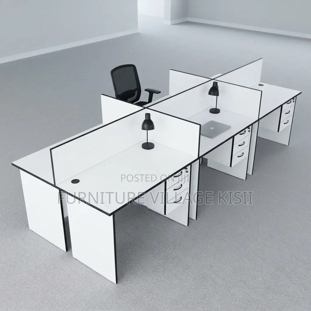 White 6-Way Local Office Workstation