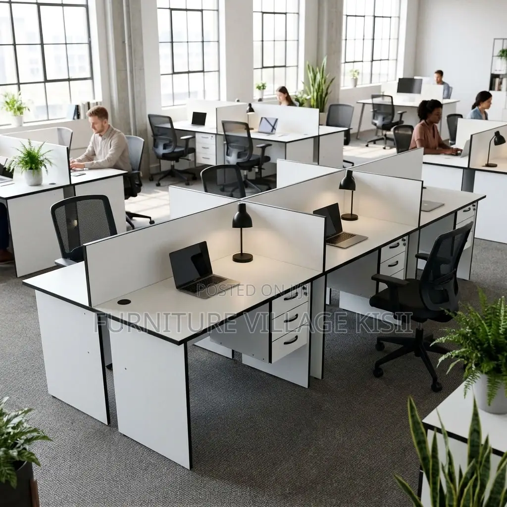 White 6-Way Local Office Workstation